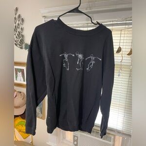 skateboarding skeleton crewneck